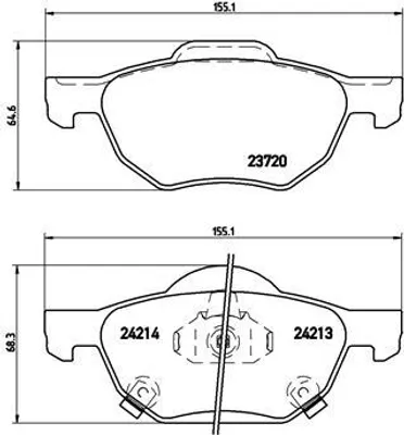 Produktbild von Brembo Bremsbelagsatz, Scheibenbremse Vorderachse P 28 036