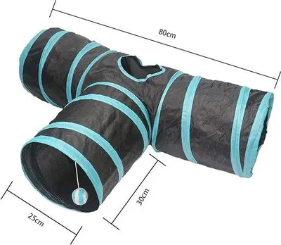 Produktbild von Famanu Haustiertunnel für Katzen, Welpen, Kaninchen - 80 x 30 x 25 cm