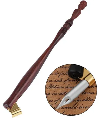 Produktbild von Dip Stift Griffhalter Palisander mit abnehmbarem Metallflansch für Kalligraphie und Zeichnen