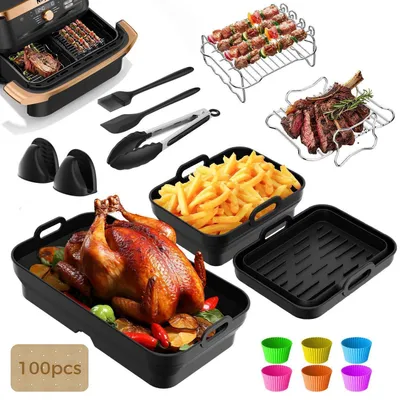 Image de Accessoires pour friteuse à air chaud, ensemble de 17 pièces, compatible avec les modèles Flexdrawer AF500EU et AF500EUCP (10,4 litres)