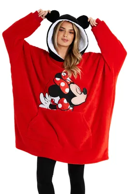 Productafbeelding van Disney Minnie Mouse hoodie voor dames, pluizige oversized trui/deken