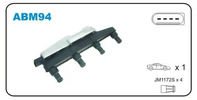 Produktbild von JANMOR ABM94 Zündspule für VW Lupo (6X1, 6E1) für SKODA Fabia I Combi (6Y5) FABIA (6Y2) OCTAVIA (1U2) FABIA Stufenheck (6Y3) Fabia I Praktik (6Y5)