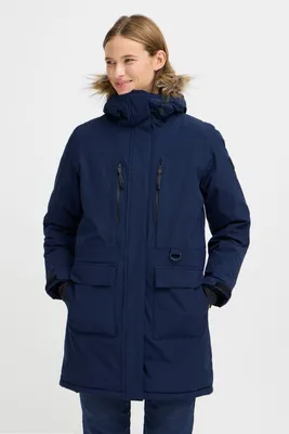 Produktbild von NORTH BEND NBBree Damen Parka Winterjacke Mantel Jacke winddicht wärmend wasserdicht atmungsaktiv Kinnschutz verstellbarer Saum Kapuze Reißverschlusstaschen
