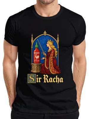 Produktbild von Sir Racha Sriracha Hot Sauce Königin Schwert Statement Sarkasmus Herren T-Shirt, Schwarz, S