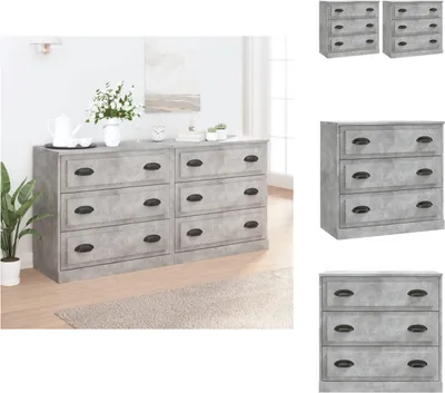 Produktbild von vidaXL Sideboards 2 Stk. Betongrau Holzwerkstoff -  Sideboards