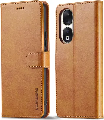 Produktbild von Hülle für Honor 90, Klapphüllen Brieftasche Leder Magnetverschluss Ständer Schutzhülle Gelb