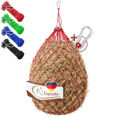 Produktbild von Esposita Heunetz mit Ringen und Karabinerhaken Rot mittel (5x5cm)