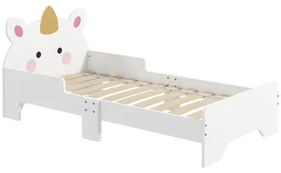 Productafbeelding van Kinderbed - Peuterbed - Jongensbed - Meisjesbed - Eenhoornbed - Laag Instapbed - MDF Constructie
