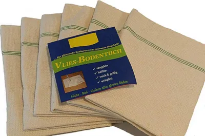 Produktbild von 6 Stück Bodenscheuertuch, Vlies-Bodentuch 50 x 55 cm 50% Baumwolle, 25% Viskose,25% synth.Fasern