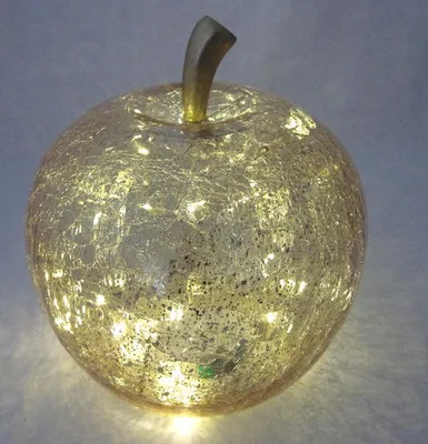 Produktbild von Glas Deko-Apfel krakeliert Gold Timer, ca. 22,0x24x22cm B/H/T
