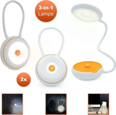Produktbild von LED Schreibtischleuchten Touch 2x dimmbare Nacht u. Taschenlampe Eaxus