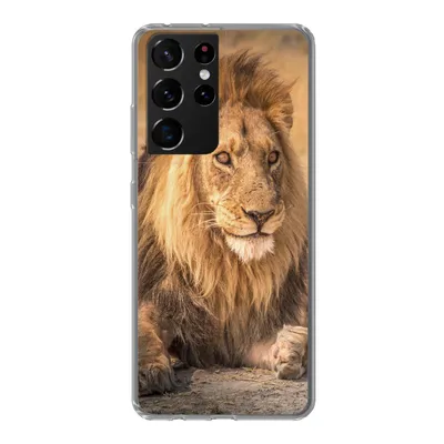 Produktbild von MuchoWow® Handyhülle Schutzhülle Hülle für Samsung Galaxy S21 Ultra Löwe - Nahaufnahme - Savanne Silikon Softcase Handy Hülle - Mobiltelefon