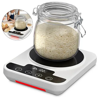Produktbild von Intelligente Sauerteig Gärplatte mit Thermostat, 21–38°C präzise Steuerung, 12h Timer, LED Touch Display, Fermentationswärmer für Sauerteig & Joghurt