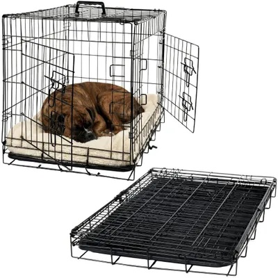 Zdjęcie produktu dla Klatka metalowa kennelowa kojec transporter dla psa kota zwierząt 107x70x77cm 2XL składany