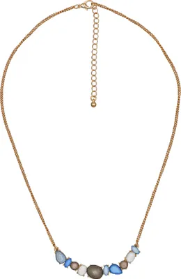 Produktbild von Steuer Modeschmuck Kette Metall 57 gelb Glasstein mehrfarbig 445050107