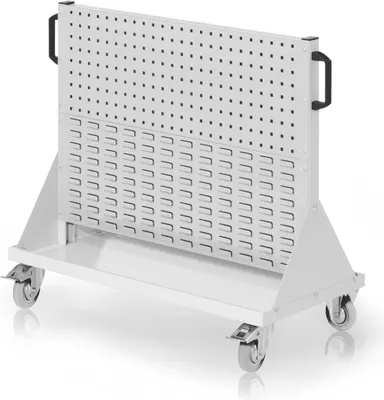 Produktbild von Werkstattwagen 2 Loch-/2 Schlitzplatten, BxTxH 1000x500x890 mm, RAL 7035