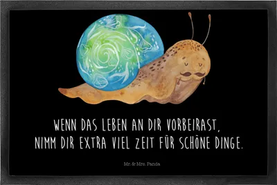 Produktbild von Mr. & Mrs. Panda fußmatte Schnecke Sir 40 x 60 cm - Schwarz - Geschenk, Fußabtreter, Schmutzfangmatte, Weisheit, abstreifer, Türmatte, Lustige Sprüche, Motivation