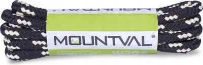 Obrázok produktu pre Odolné šnúrky na trekingové topánky Mountval Laces 180 cm - čierne s béžovou