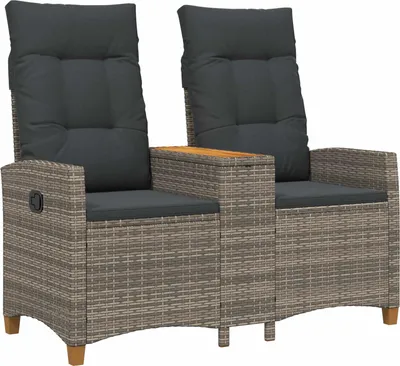 Zdjęcie produktu dla vidaXL Ławka z stolikiem Szary i ciemnoszary 126 x 65 x 112 cm