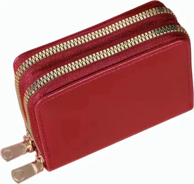 Produktbild von Go Go Gadget – Geldbörse – Doppelter Reißverschluss – Kartenhalter – Bargeld – 11,5 x 8,5 x 4 cm – 1 Stück – Rot