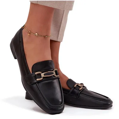 Zdjęcie produktu dla Półbuty Loafersy Damskie Z Ozdobą Czarne Priscelle 37