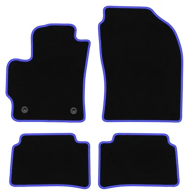 Produktbild von Fußmatten Velours Schwarz/Blau für Toyota Corolla XII / E17 2018- Set 4-tlg