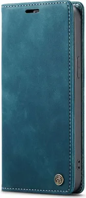 Produktbild von König Design Hülle kompatibel mit Apple iPhone 15 Pro Kunstleder Handyhülle - Handy Case Blau