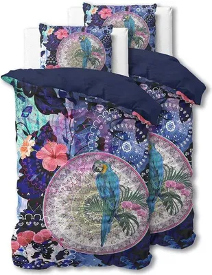 Produktbild von Famanu Bettwäsche Set 4-teilig 135 x 200 cm, Blau - weich und pflegeleicht, mit Reißverschluss, inkl. 2 Kissenbezügen 80 x 80 cm
