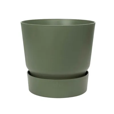 Produktbild von ELHO Greenville 30 runder Blumentopf - Außen - Ø 29,5 x H 27,8 cm - Blattgrün