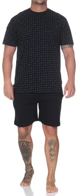 Produktbild von Normann Herren kurzarm Schlafanzug Shorty in edlen Minimalprint – auch in Übergröße ; marine , 68