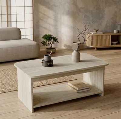 Produktbild von Skye Decor, Hochwertiger Nesting Tisch (3 Teile) - Travertin, 100 cm | 100% Melamin