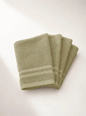 Productafbeelding van HOOMstyle Washandjes Boutique - 4 stuks - 16x21cm - Olijfgroen