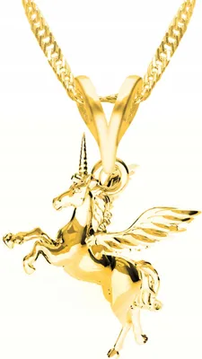 Image de Collier en or avec licorne, cheval magique, argent 925