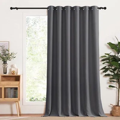 Produktbild von Famanu Verdunkelungsvorhang 260 x 200 cm grau - für Wohnzimmer, Balkontür und Schiebetür