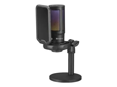 Obrázek produktu pro Sandberg Streamer USB Microphone RGB, Studiový mikrofon, -42 dB, 30 - 18000 Hz, 16 bit, 48 kHz, 75 dB
