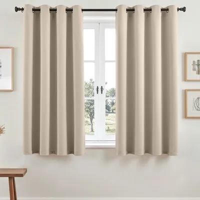 Produktbild von Verdunkelungsvorhänge 145x140 cm, 2er-Set, beige, mit Ösen, für Schlafzimmer