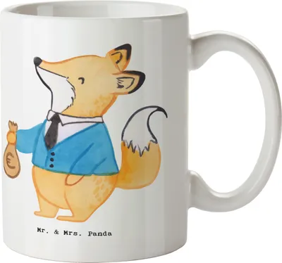 Produktbild von Mr. & Mrs. Panda Becher Steuerberater Herz - Weiß - Geschenk, Tasse, Pott, Teetasse, Kaffeetasse, Kaffeebecher, haferl