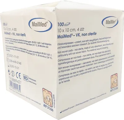 Obrázek produktu pro 20x MaiMed-VK-unsterilní 10x10cm 4-f., 100 ks/papírový sáček | balení (100 ks)