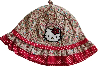 Produktbild von Hello Kitty Mädchen Sonnenhut, Kappe, Mütze rot-beige mit Blumen, Gr. 48 cm