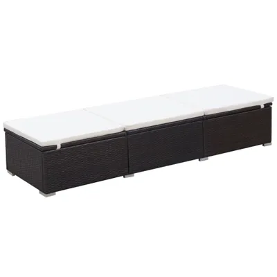 Produktbild von Sonnenliege mit Auflage Poly Rattan Braun