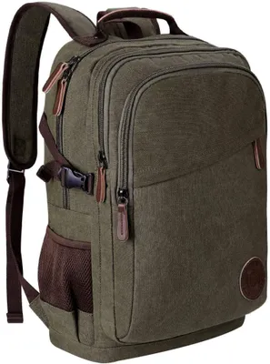 Produktbild von Rucksack Herren Canvas Schulrucksack Studenten Rucksack Jungen Teenager Arbeitsrucksack für Alltag Business,Grün