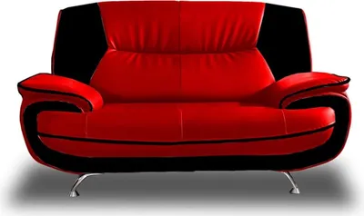 Produktbild von Emoebel24 Sofa 2-Sitzer Couch Kunstleder Industrieleder 168x87x89 cm Onyx rot-schwarz