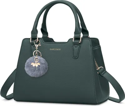 Produktbild von IGOLUMON Damen Handtasche Mittelgroß Leder Dunkelgrün