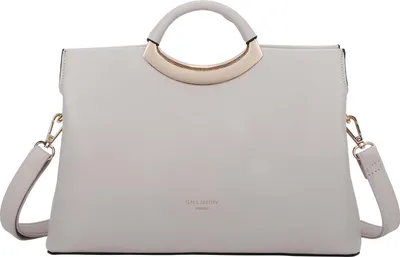 Immagine prodotto di Gallantry, borsa da donna in pelle martellata con manico rigido e tracolla, beige