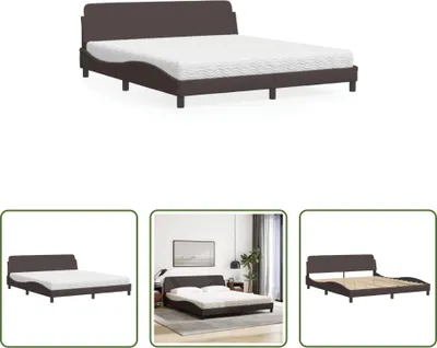 Produktbild von The Living Store Bett mit Matratze Dunkelbraun 180x200 cm Stoff