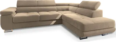 Produktbild von Masseno Ecksofa SELVA R-S mit Schlaffunktion L-Form, Sofa mit Bettkasten, Wohnzimmersofa, Couch, Soffa, Bettsofa, Couchgarnitur- Creme, MONOLITH 04