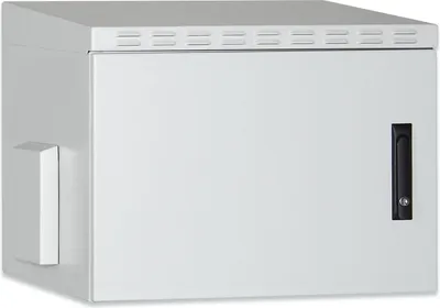 Zdjęcie produktu dla Digitus Szafa sieciowa wisząca 19" 12U rack 600x600, drzwi pełne, szary, niedzielona, złożona, IP55, 100kg, Szafa wisząca, 100 kg, Szary