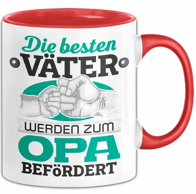 Produktbild von Opa Tasse Geschenk Du Wirst Opa Verkündung Die Besten Väter Werden Zum Opa Befördert Becher (Rot)