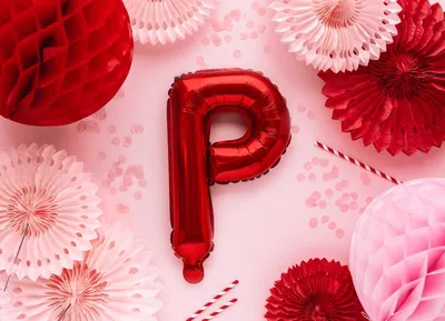 Produktbild von Folienballon Buchstabe „P“, 35cm, rot