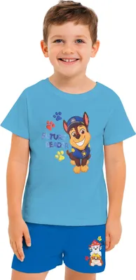 Produktbild von Paw Patrol Schlafanzug für Jungen - Future Leader Kinder Pyjama Set Kurzarm Oberteil mit Hose Blau 98-104